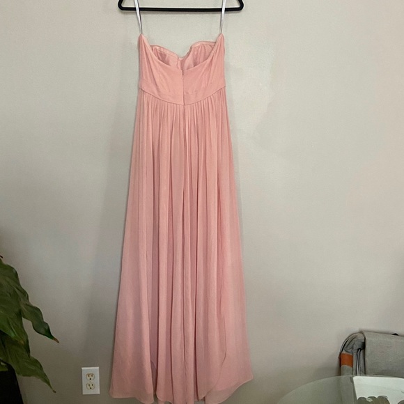 Excellent condition Jenny Yoo Convertible Blush Pink Strapless Long Dress SZ 10 - Picture 5 of 8